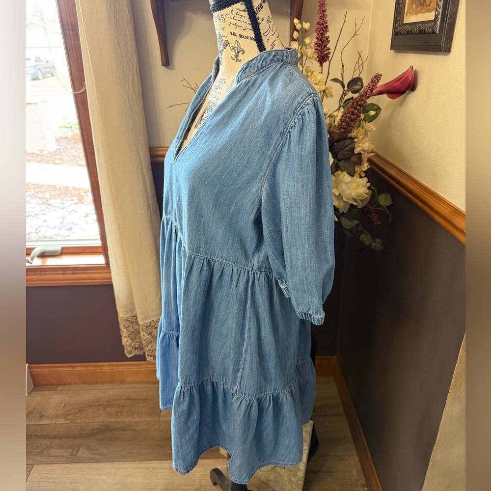 Zara Denim Chambury Mini Tiered Dress - Picture 5 of 7